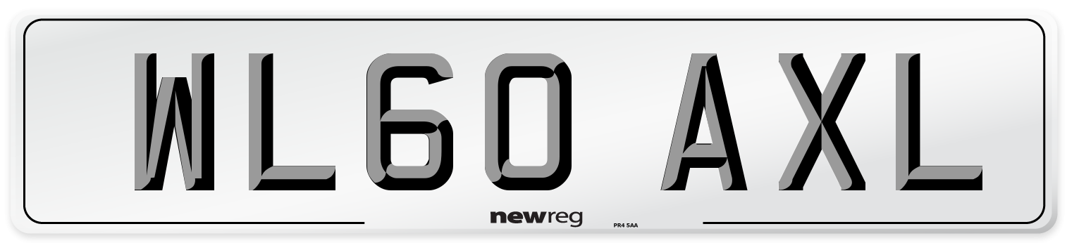 WL60 AXL Number Plate from New Reg